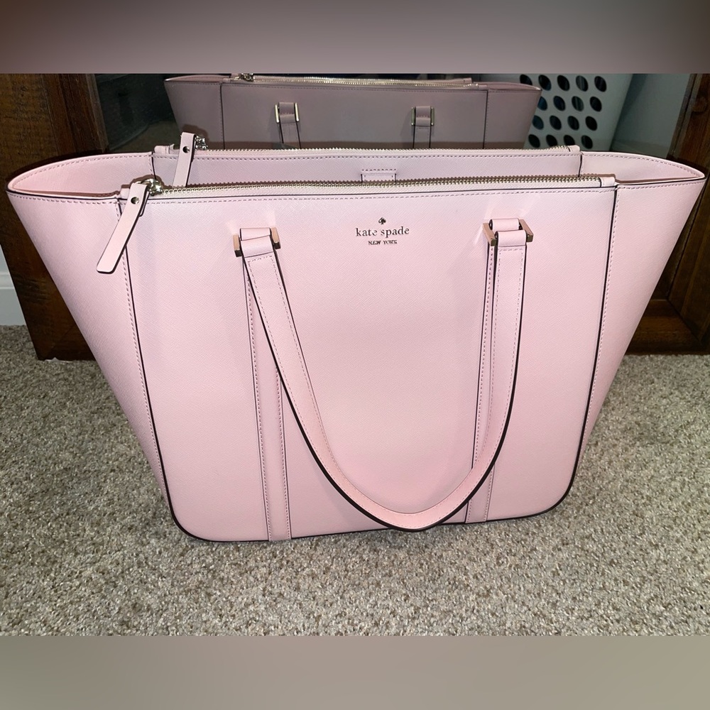 KATE SPADE Newbury Lane Briar Saffiano Leather Tote Bag Chalk Pink - like new